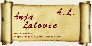 Anja Lalović vizit kartica